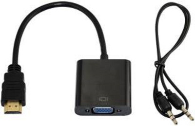 

TECHON TV-out Cable HDMI Male to VGA Female Video Adapter Cable Converter 1080P With Audio Line Out HDMI Cable (Black)(Black, For Computer)