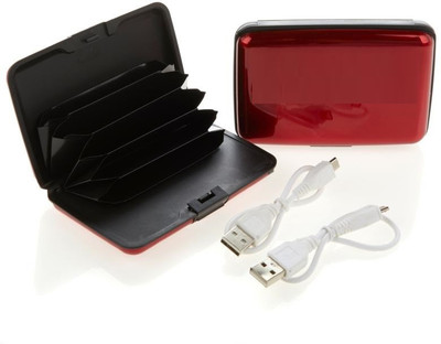 

VibeX ™ Atomic Charge Wallet by BulbHead – The Wallet That Charges Your Phone iPhone/Android Compatible with RFID Blocking Technology eCharge Wallet™-Type-019 USB Charger(Red)