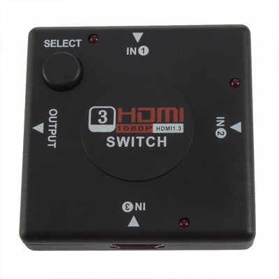 

VibeX ® 3 Port inputs 1080P HDMI AUTO Switch Splitter Switcher HUB to LCD HDTV Projector High Speed™-Type-068 HDMI Connector(Jet Black)