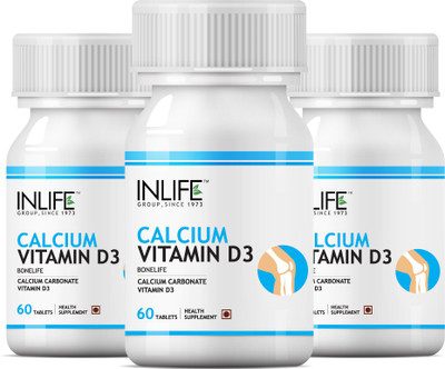 

Inlife INLIFE Calcium + Vitamin D3 Tablets(180 No)