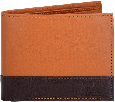 

Walrus Men Multicolor Genuine Leather Wallet(8 Card Slots), Beige & brown