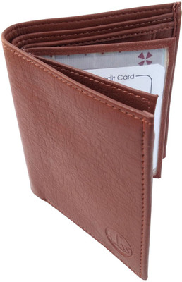 

ilw Men Tan Genuine Leather Wallet(9 Card Slots)