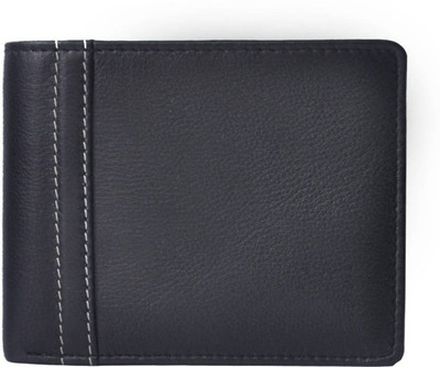 

wood n leather in design Men Black Artificial Leather, Denim Wallet(6 Card Slots)