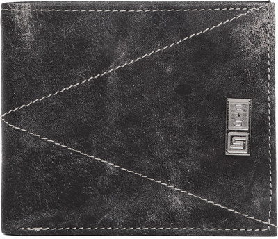 

U+N Men Black Genuine Leather Wallet(7 Card Slots)
