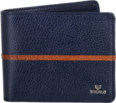 

Walrus Men Blue Genuine Leather Wallet(13 Card Slots)