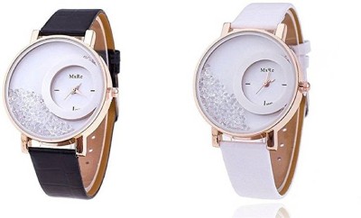 Talgo New Arrival Red Robin Season Special RRMXREBKWH 2 Letest Collation Fancy And Attractive Black And White Movable Diamonds In Round Dial Fancy Leather Belt Watch  - For Girls   Watches  (Talgo)