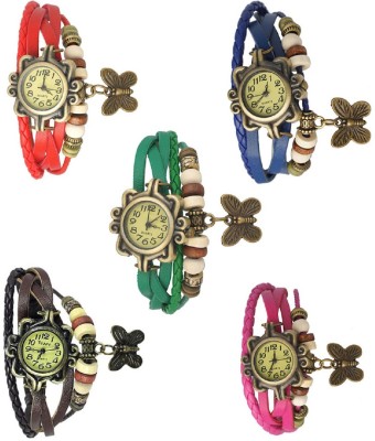 just like Vintage Butterfly Combo Set 5 Watch  - For Girls   Watches  (just like)