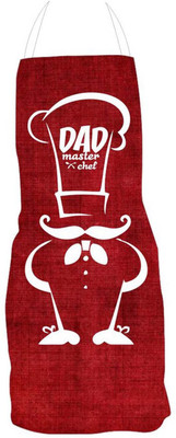 GIFTSMATE Polyester Home Use Apron - Free Size(Red, Single Piece)