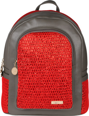 

Horra Dual Color Glitter Backpack 2.5 L Backpack(Red), Red grey