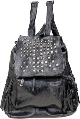 

AVMART Fashionable Leather look Black Formal Casual Backpack04 15 L Backpack(Black)