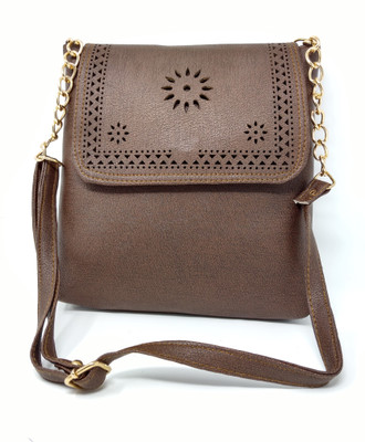 

SM Shopper Women Casual, Formal, Evening/Party Leatherette Sling Bag/Chain-Dark-Brown Sling Bag(Brown, 10 inch)