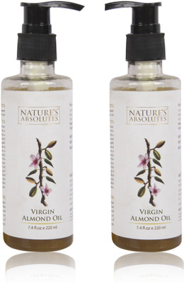 

Nature's Absolutes Virgin Almond Oil (220ml x 2) Combo Pack of 2 Pcs,100% Pure Organic, Premium Oil(440 ml)