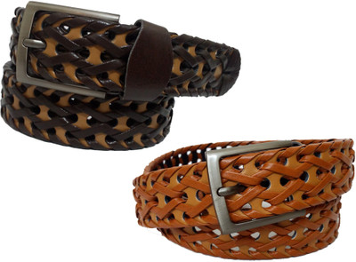 

Pegaso Men & Women Casual, Formal Khaki, Brown Genuine Leather Belt, Brown;camel