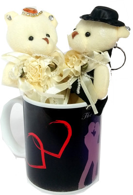 

TECHNOCHITRA BIRTHDAY GIFT COMBO -COUPLE TEDDY AND BIRTHDAY WISHES MUG FOR YOUR LOVED ONES /HUSBAND/WIFE/LOVER (COLOR CREAM & BLACK)(Set of 2)