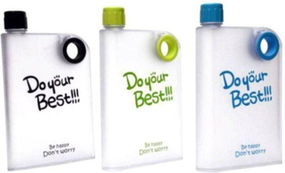 LakhanPal Portable Notebook water bottle Do Your Best 380 ml Bottle(Pack of 3, Multicolor, Plastic)