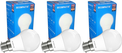 

Compact 3 W Round B22 LED Bulb(Yellow, Pack of 3)