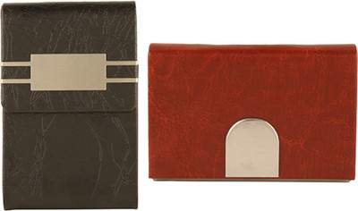 

Giftvenue 15 Card Holder(Set of 2, Black, Maroon)