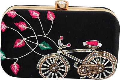 

Tooba Handicraft Party Orange Clutch