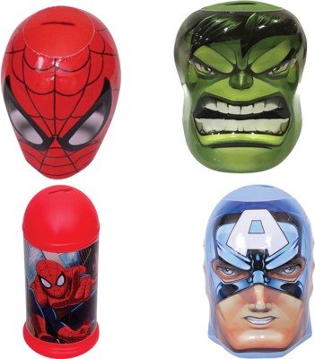 

Marvel combo of 4 coin banks Coin Bank(Multicolor)