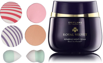 

Oriflame Sweden Royal Velvet Repairing Night Cream 50ml (22814) With Puff Sponge(Set of 7)
