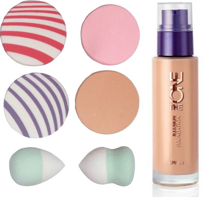

Oriflame Sweden The ONE IlluSkin Foundation (Nude Pink - 30598) With Puff Sponge(Set of 7)