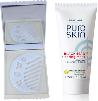 

Oriflame Sweden Pure Skin Blackhead Clearing Mask 50ml (32650) With Comb Mirror Set(Set of 3)