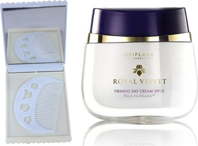 

Oriflame Sweden Royal Velvet Firming Day Cream SPF15 50ml (22424) With Comb Mirror Set(Set of 3)