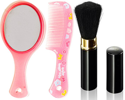 

Oriflame Sweden Giordani Gold Black Powder Brush (28759) With Mirror & Comb Set(Set of 3)