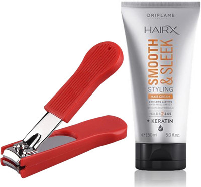 

Oriflame Sweden HairX Smooth & Sleek Styling Hair Cream 150ml (30881) With Nail Cutter(Set of 2)