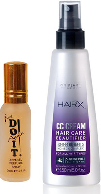 

Oriflame Sweden HairX CC Cream Hair Care Beautifier 150ml (32142) With Just Doit Perfume 30ml(Set of 2)