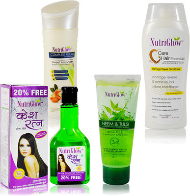 

NutriGlow Hair Care Shampoo, Conditioner, Face Wash(Set of 4)