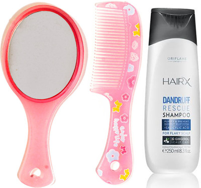 

Oriflame Sweden HairX Dandruff Rescue Shampoo 250ml (26680) With Mirror & Comb Set(Set of 3)