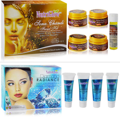 

NutriGlow Sona Chandi and Diamond Radiance Facial Kit(Set of 2)