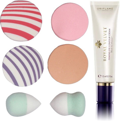 

Oriflame Sweden Royal Velvet Firming Eye Contour Cream 15ml (22815) With Puff Sponge(Set of 7)