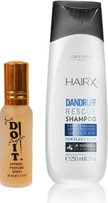 

Oriflame Sweden HairX Dandruff Rescue Shampoo 250ml (26680) With Just Doit Perfume 30ml(Set of 2)