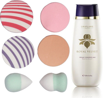 

Oriflame Sweden Royal Velvet Creamy Cleansing Milk 200ml (22421) With Puff Sponge(Set of 7)