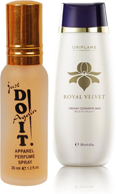 

Oriflame Sweden Royal Velvet Creamy Cleansing Milk 200ml (22421) With Just Doit Perfume 30ml(Set of 2)