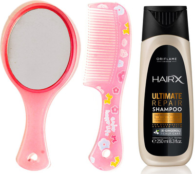 

Oriflame Sweden HairX Ultimate Repair Shampoo 250ml (32998) With Mirror & Comb Set(Set of 3)