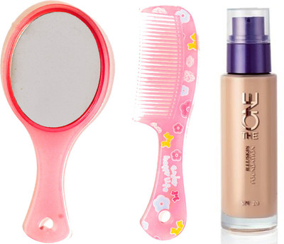 

Oriflame Sweden The ONE IlluSkin Foundation (Porcelain - 30596) With Comb Mirror Set(Set of 3)