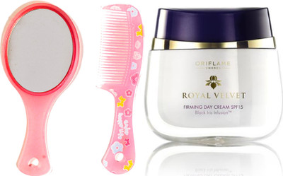 

Oriflame Sweden Royal Velvet Firming Day Cream SPF15 50ml (22424) With Mirror Comb Set(Set of 3)