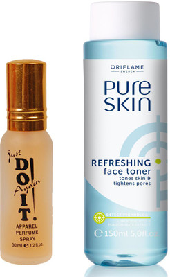 

Oriflame Sweden Pure Skin Refreshing Face Toner 150ml (32648) With Just Doit Perfume 30ml(Set of 2)