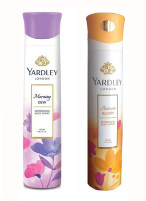 

Yardley Morning Dew And Autumn bloom Body Spray - For Women(150 ml, Pack of 2)