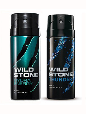 

Wild Stone Hydra Energy And Thunder Body Spray - For Men(150 ml, Pack of 2)
