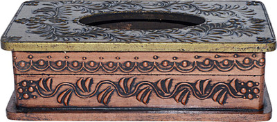 

Hare Krishna 1 Compartments Wooden Tissue Paper Holder(Brown)