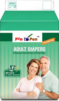 

Pin to Pen Disposable Adult Diapers - XL(10 Pieces)