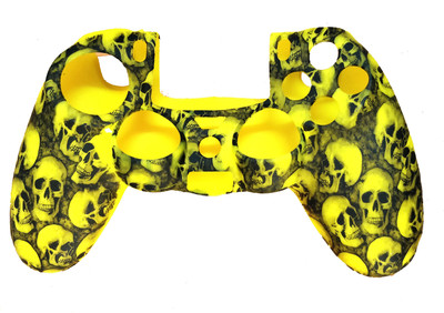 

Hytech Plus Yellow Skulls Series DualShock 4 Silicone Sleeve Gaming Accessory Kit(Yellow, For PS4)