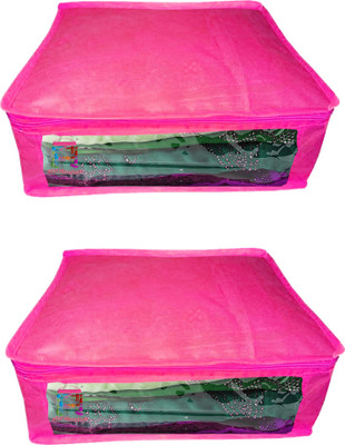 

Atorakushon new and modern stylish dresses covers Non Woven Saree wardrobe orgniser, cover / Wedding Gift, Regular Clothes Bag, Vanity pouch, Set Of 2 (pink) at2 pcs Sari Small Non woven pnk(Pink)