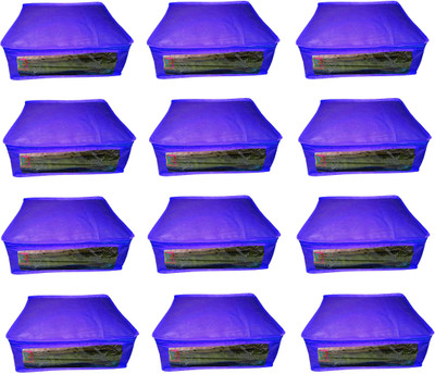 

Atorakushon new and modern stylish dresses covers Non Woven Saree wardrobe orgniser, cover / Wedding Gift, Regular Clothes Bag, Vanity pouch, Set Of 12 (Blue) at12 pcs Sari Small Non woven Blue(Blue)