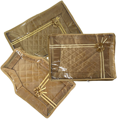 

Indi Bargain Solid Quilted Wedding Set Garment cover set(Golden)