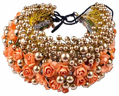 

Confidence New Style Bridal Flower Hair Gajra (Veni) Accessories For Wedding Women & Girls Hair Chain(Gold, Orange)